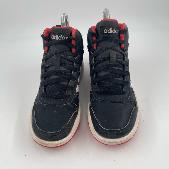 Adidas Kids Boys Hoops 2.0 B75743 Hi Top Black Orange Running Shoes-Size 2 Youth - Picture 3 of 12